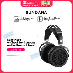 HIFIMAN SUNDARA Over-Ear-Over-Ear-Magnetkopfhörer in voller Größe (schwarz) mit High-Fidelity-Design und Metallgehäuse