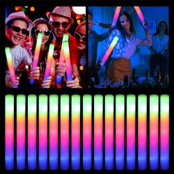 15/30 Stück LED-Leuchtstäbe, bunt, RGB-Leuchtschaumstoffstäbchen, Jubelröhre, dunkles Licht für Weihnachten, Geburtstag, Hochzeit, Partyzubehör