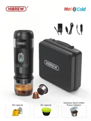 HiBREW Tragbare Kaffeemaschine für Auto und Zuhause, DC12V Espresso-Kaffeemaschine, passend für Nespresso Dolce Pod Kapsel-Kaffeepulver H4A NEU