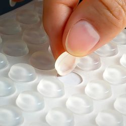100 Stück weiche Silikonkautschuk-Anti-Rutsch-Stoßstangen, Fußpolster, Dämpfer, Puffer, Schrankstoßstangen, Silikon-Möbelpolster, Schubladen- und Türpolster