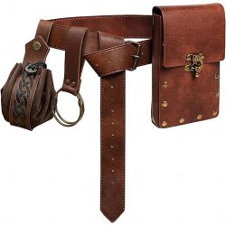 4PCS/1PCS MedievalCosplayLeder Gürtel Kupfer Münze Taille Tasche Renaissance Kleid Dampf Gürtel Rolle Spielen Halloween Gürtel set Cosplay