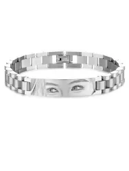 2026 Personalisiertes Augen-Foto Paar-Armband aus Edelstahl Romantisches Jubiläums-Hochzeits-Valentinstag-Geschenk Erinnerungs-Schmuckstück