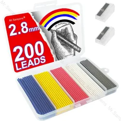 200 Stück 2,8 mm langer Kopf, automatische Bleistiftminen für Holzbearbeitung, tiefe Lochmarkierung, technische Ausarbeitung, Metallstanzen, Strichzeichnung