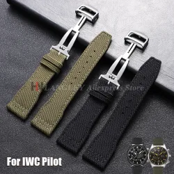 Nylon Canvas Armband für IWC PILOT Portugal Stoff 20mm 21mm 22mm Leder Uhrenarmband für Jaeger LeCoultre Rindsleder Armbänder