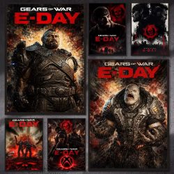 Game G-Gears of War E-Day Poster, modernes, ästhetisches, cooles Premium-Dekor für Schlafzimmer und Spielzimmer