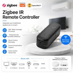 Zigbee IR-Fernbedienung, Temperatur- und Feuchtigkeitssensor, universeller Infrarot-Controller für TV, DVD, AUD, AC, 2MQTT, TUYA Smart Life Hub