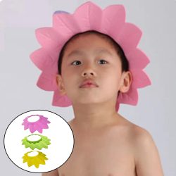 Cartoon Toddler Soft EVA Foam Shampoo Adjustable Safe Waterproof Shower Bath Hat Ear Protection Bathing