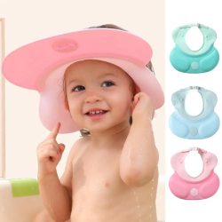 Colorful Baby Bathing Cap Safe Protective Soft Wash Hair Hat Bathroom Shampoo Hair Wash Hair Protector Bath Hat for Baby