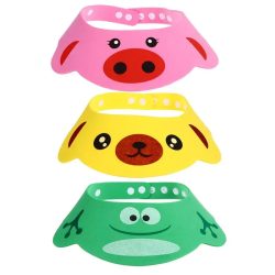 3Pcs Adjustable Cartoon Shampoo Shower Cap Bathing Cap for Toddler Baby Kids