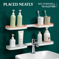 Bathroom Corner Punch-Free Rack Shampoo Storage Rack Holder With Suction Cup Bathroom Shelves Bathroom Accessories Dropship