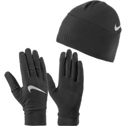 NIKE Herren Set Laufmütze + Handschuhe schwarz | S/M