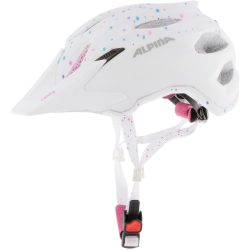 Alpina Velohelm Kinder Carapax - white polka dots