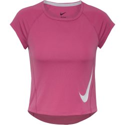 Nike - T-Shirt, W Nk Tempo Swoosh Run Df Ss, XL, Rosa