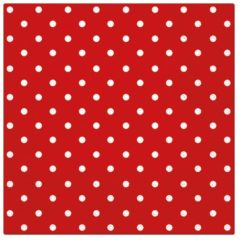 Servietten Lunch 20x rot/weiss m. Punkten, 33x33cm