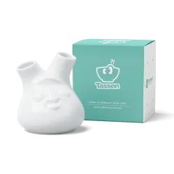 Kleine Vase kess 10cm weiss