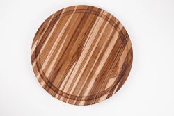 Traditional Schneidbrett 46x3.8cm mit Saftrille und Griffen