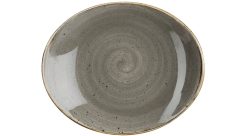 Churchill Teller Stonecast Peppercorn oval Coupe; 19.2x16 cm (LxB); grau/braun; oval; 12 Stück / Pack