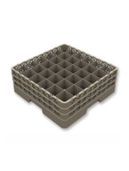 Gläserkorb offen 36 Fächer 3 Aufsatz Glas max D7.3 H20cm