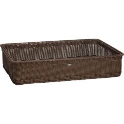 Korb rechteckig mit Metallrahmen, braun, 60x40x13cm