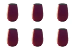 6er Set Elements Becher 465ml rot/schwarz