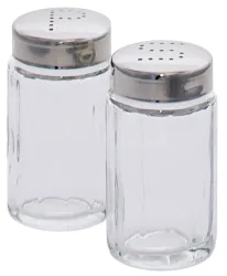 Salzstreuer geriffeltem Pressglas, Kappe 18/10 3.8x7cm