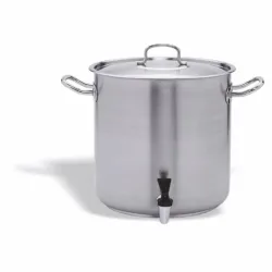 Inox Pro Kochtopf mit Ablaufhahn+Deckel 40cm H:40cm 50lt