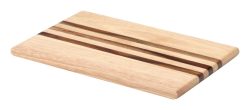 Gummibaum Schneidebrett m. Streifen aus Akazie, 26x16.5 cm