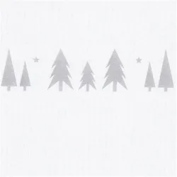 Serviette 40x40, polarweiss Tanne silber, 15 Stk.