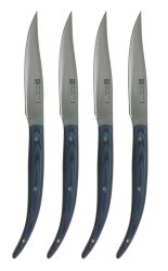 Steakmesser 4er-Set, Blue Micarta, 100 mm