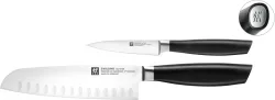 2tlg. All Star Messerset chrome-silber