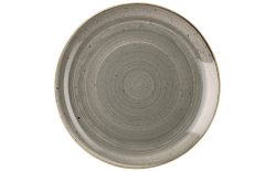 Churchill Teller flach Stonecast Peppercorn Coupe; 16.5 cm (Ø); grau/braun; rund; 12 Stück / Pack