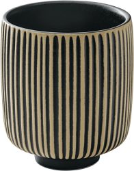 Playground Becher Nara hoch Relief; 320 ml, 8x9.5 cm (ØxH); schwarz/weiss; rund; 6 Stück / Pack