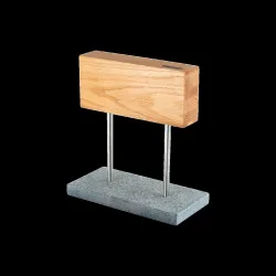 Magnetischer Messerblock Eiche auf Natursteinfuss