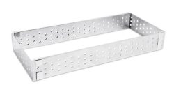 Edelstahlbackfrom perforiert ausziehbar 22-42cm H3cm