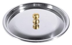 Deckel ø12cm Edelstahl mit Messinggriff