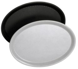 Tablett, oval 29x21 cm, lichtgrau