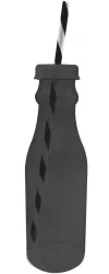 Soda Flasche m. Trinkhalm 70cl, schwarz/weiss