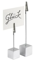 Kartenhalter Würfel 2.2x2.2cm mit Krokodilklemme H: 11cm