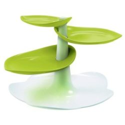 Zak! Designs Zak! Ein großer, weißer und grüner mehrstöckiger Teller