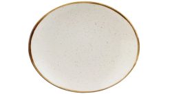 Churchill Teller Stonecast Barley White oval Coupe; 19.2x16 cm (LxB); weiss/braun; oval; 12 Stück / Pack