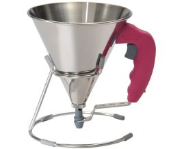 KWIK Saucen-u. Fondanttricher 0.8 L. D:15cm pinker Griff