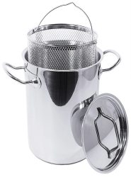 Spargeltopf 16 cm, 23,5cm hoch mit Deckel und Einsatz