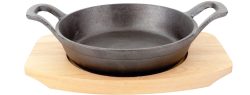 Playground Pfanne 2 Griffe D16cm Holzuntersetzer 23x16.5cm