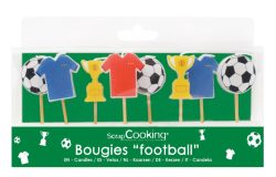 8er Set Kerzen Fussballmotiv