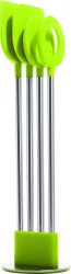 Nuts Küchenhelferhalter - Edelstahl - Silikon - Grün- 4er-Set