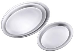 Serviertablett oval 26.5x19.5cm, Edelstahl matt poliert