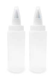 2er Set Quetschflaschen mit 2 Spritztüllen für Zuckerguss