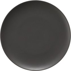 Pottery Frosted Black Teller flach rund coupe 20cm
