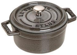 Mini Cocotte 10cm, rund, Grau, Gusseisen 0.25l
