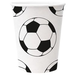 Pappbecher 8x Fussball 8.5x8.5x10.2cm - 0.25l